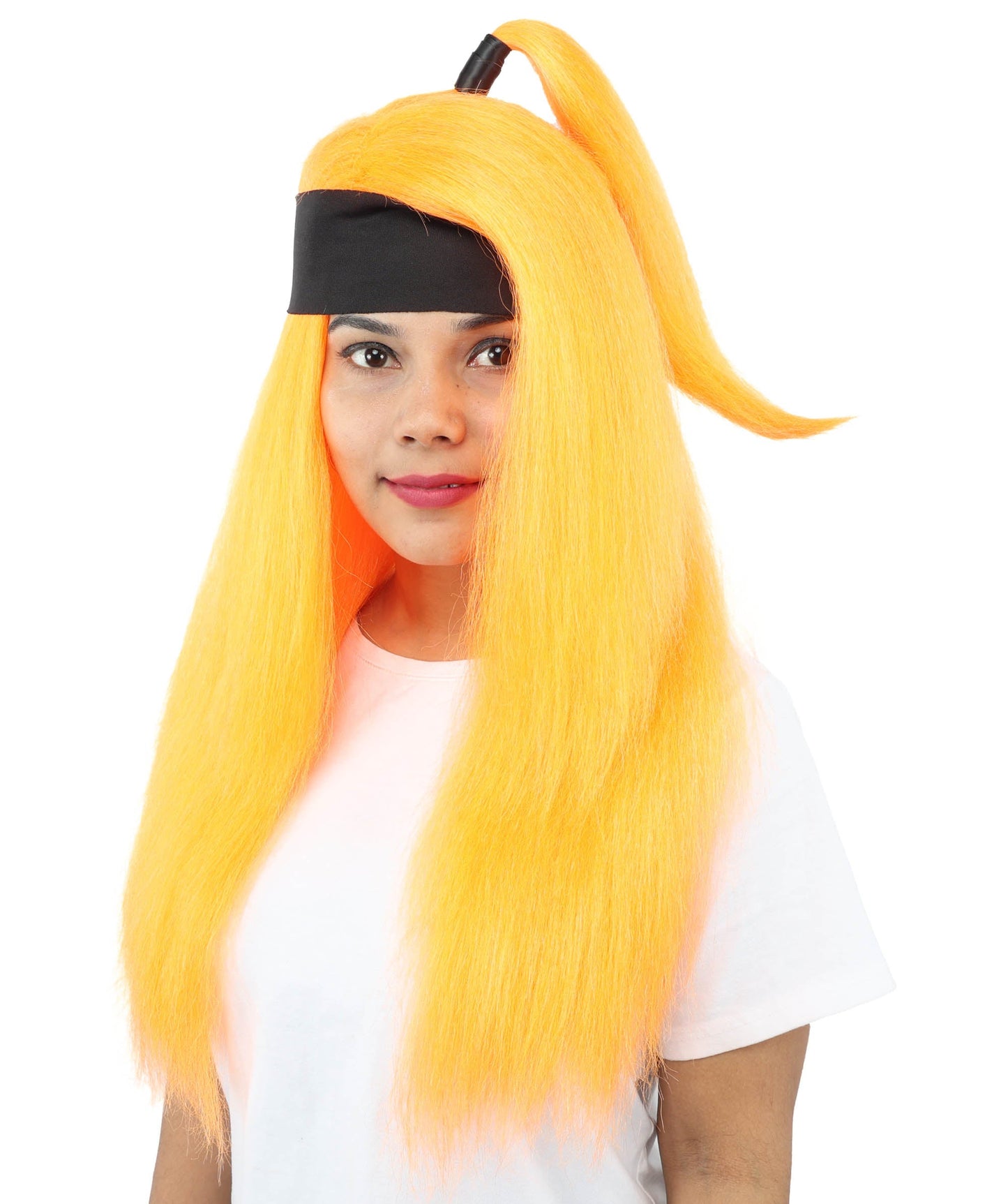 Women's High Ponytail Ninja Wig | Multiple Color Options | Create of synthetic fiber, long straight texture with top-tied fountain, breathable base | Cosplay, Halloween, theater, party, performance, costume events