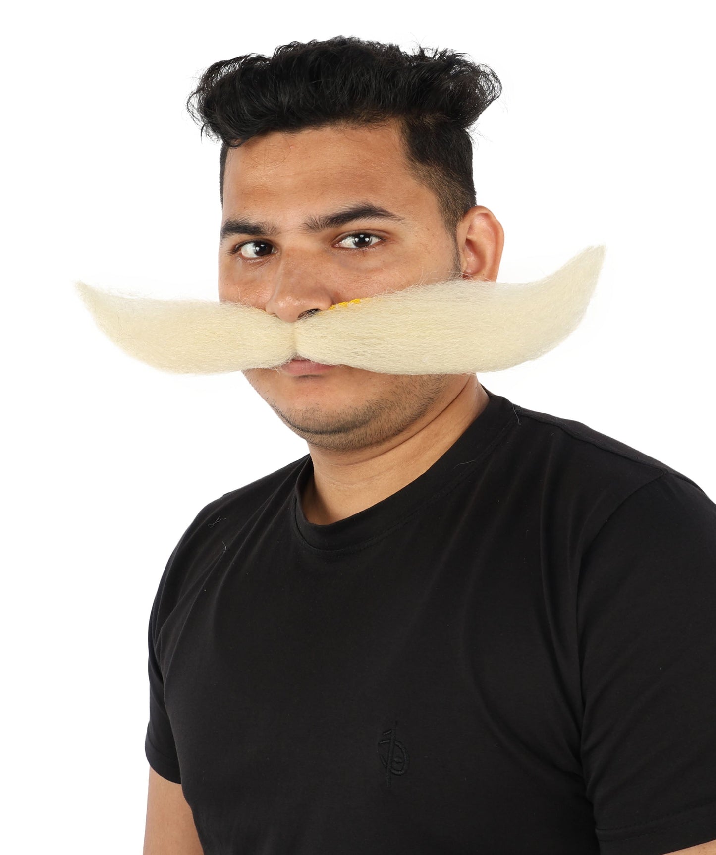 HPO Adult Men's Giant Mustache | Multiple Color Options | Self-Adhesive Fake Mustache | Realistic Costume Facial Hair Accessory for Halloween, Parties & Roleplay