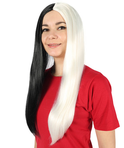 HPO Women's Evil Bride ,Adult Women's Wig Collections, Horror Ghostly Halloween Wig, Premium Breathable Capless Cap