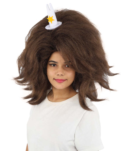 HPO Adult Women's Long Red Bob Wig | Straight Shoulder-Length Black Hair with Blunt Bangs, Included Accessory Set & Breathable Cap | Halloween, Anime Roleplay, Costume Party & Daily Wear