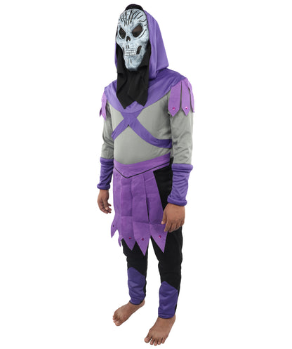 HPO Men's Multicolor Skull Sorcerer Costume – Dress & Mask Suit | Fantasy Villain Outfit for Halloween & Cosplay