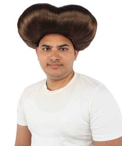 HPO Men's Mad Scientist Wig | High Volume White Vertical Hair with Faux Bald Cap Top & Structured Styling | Halloween Costume Party Theater Prop & Dress Up Accessory | Multicolor Options
