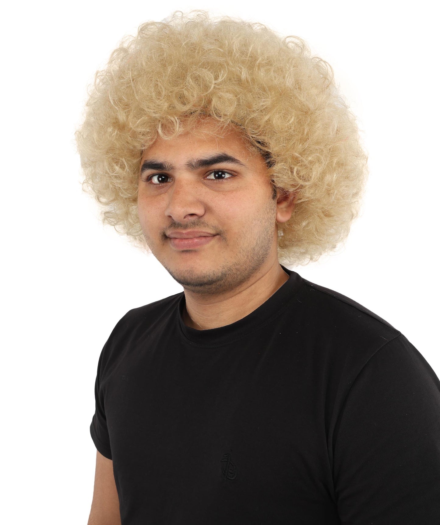 HPO Men's Soft Curly Afro Wig with Multiple Color Options | Flame-Retardant Synthetic Fiber | Perfect for Halloween, Cosplay and Themed Parties