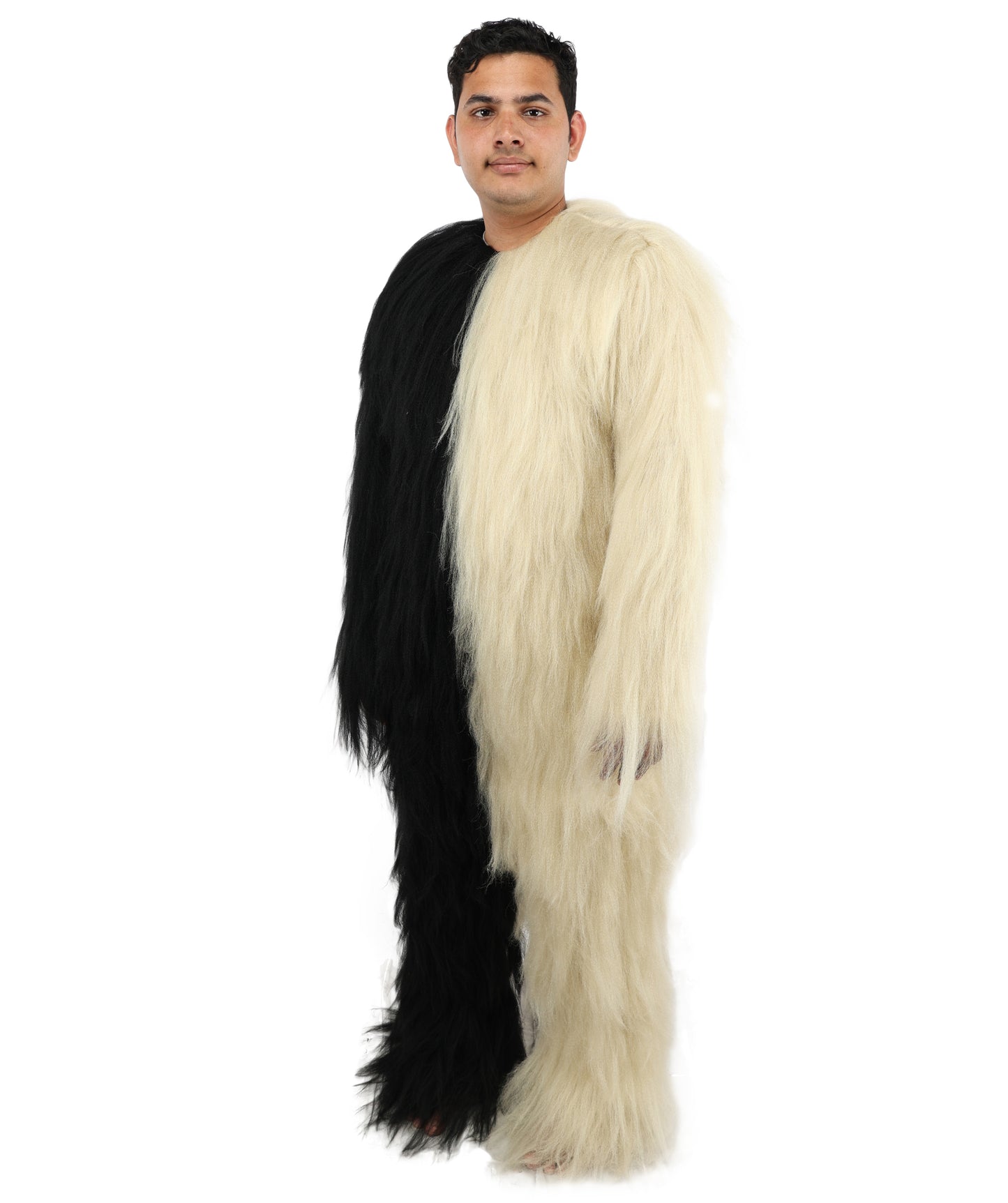 HPO  Extreme Hairy Person Two Part Costume, Mask and Bundle Set - Full-Body Hair Suit Extra-Long Costume Wig for Halloween, Cosplay & Parties - Multiple Color Options