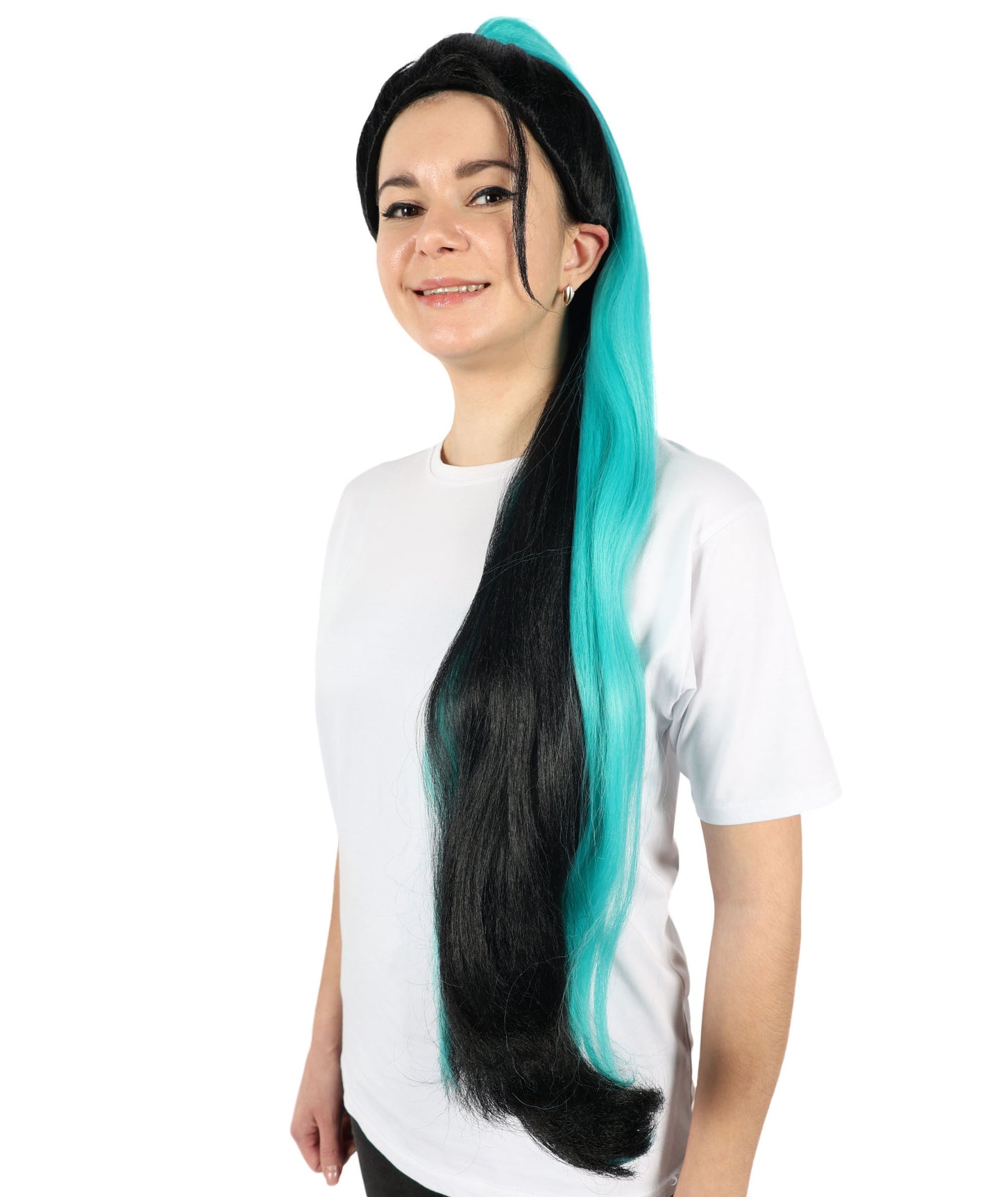HPO Women LOL KDA The Baddest Kai'Sa Cosplay Wig | Long Ponytail Halloween Party Costume Wig |Ideal for Halloween or Themed Parties | Adjustable & Comfortable Fit