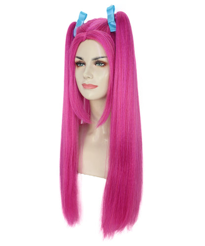 HPO Adult/Teen Women's K-pop Demon Hunters Wig Long Straight Multiple color Wig | Halloween Wig | Futuristic Pop Star Warrior Look