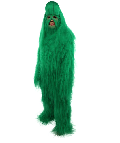 HPO Teen Extreme Hairy Person Costume Bundle & Mask Set - Full-Body Hair Suit Extra-Long Costume Wig for Halloween, Cosplay & Parties - Multiple Color Options