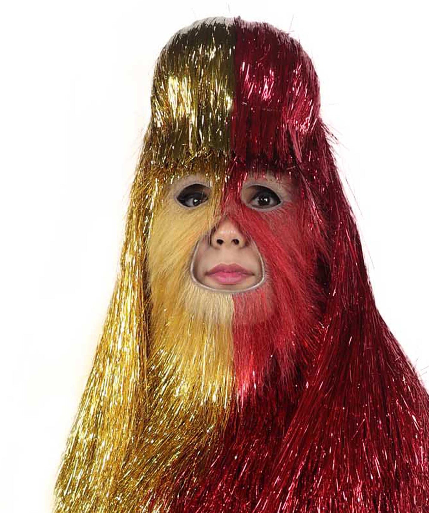 HPO Teen Extreme Hairy Two Part Costume Bundle & Mask Set - Full-Body Hair Suit Extra-Long Costume Wig for Halloween, Cosplay & Parties - Multiple Color Options