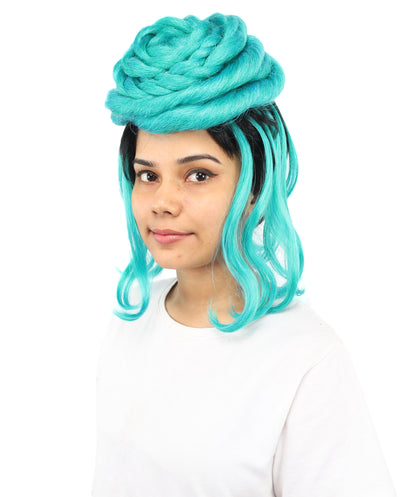 HPO Women's Wild Shaggy Rocker Wig | Multi-colored dark base, create of synthetic fiber, massive frizzy volume, breathable base | Party, Halloween, theater, drag, performance, costume events