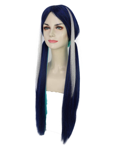 Women’s Long Straight Multiple Color Twin Tail Anime Wig | Game Character Hair | Ideal for Halloween | Breathable Capless Cap