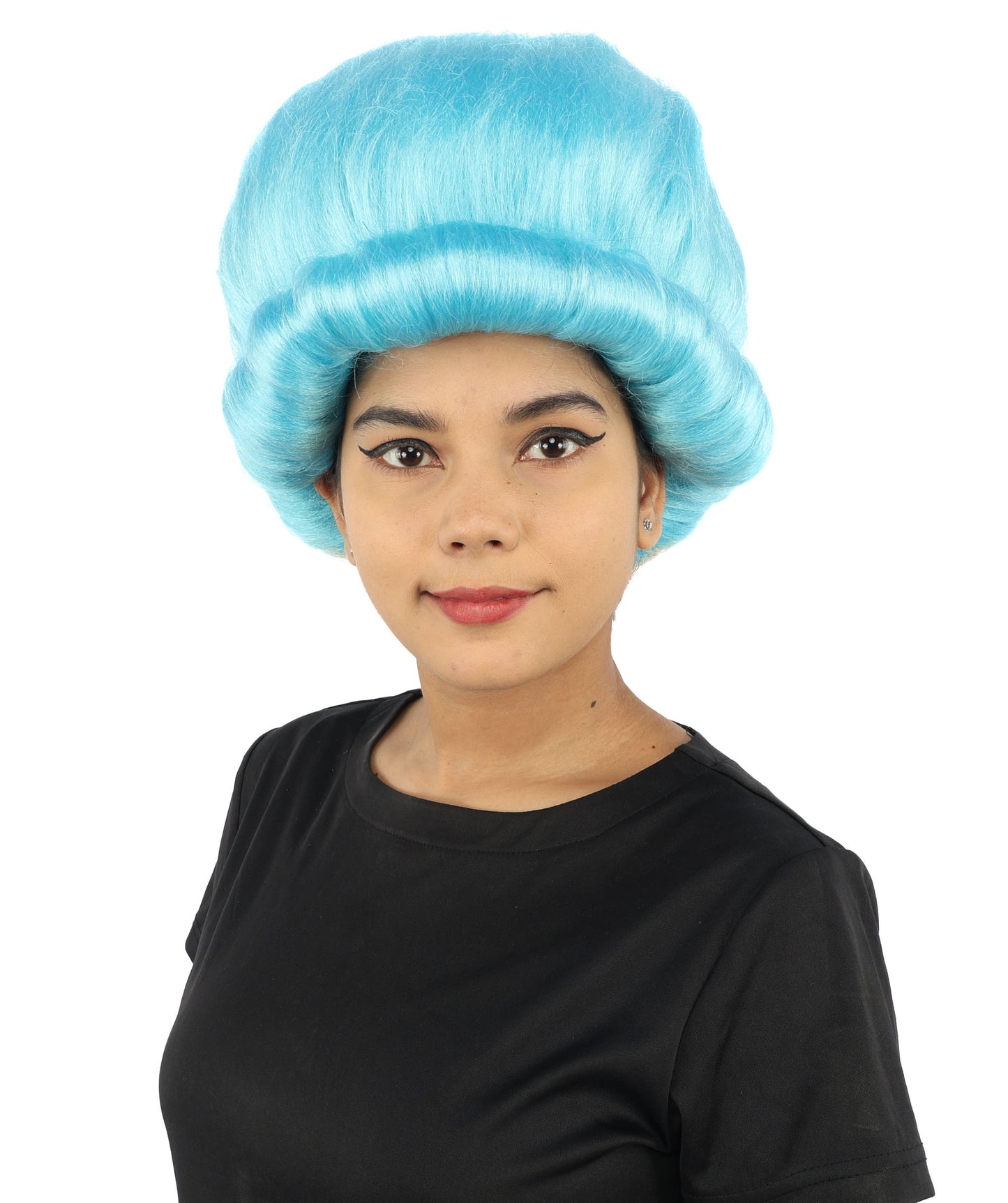 HPO Women's Voluminous Golden Blonde Grandma Wig | Medium Puffy Afro Style with Silver Texture, Synthetic Fiber & Adjustable Fit | Halloween, 100th Day of School, Theater & Funny Costume