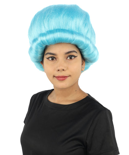 HPO Women's Voluminous Golden Blonde Grandma Wig | Medium Puffy Afro Style with Silver Texture, Synthetic Fiber & Adjustable Fit | Halloween, 100th Day of School, Theater & Funny Costume