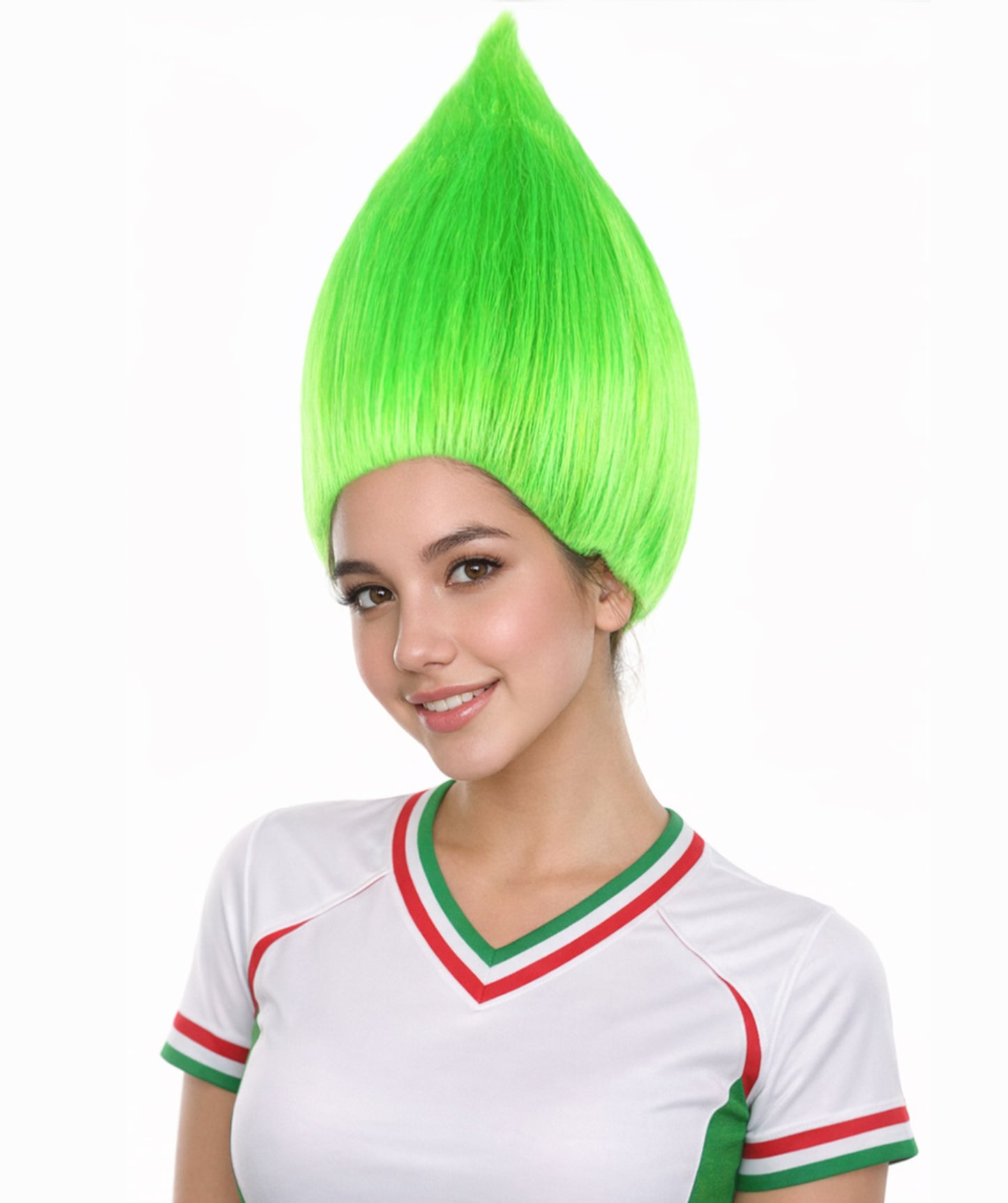 Troll Style Unisex Wig Santa's helper Neon Green Kids Wig | HPO