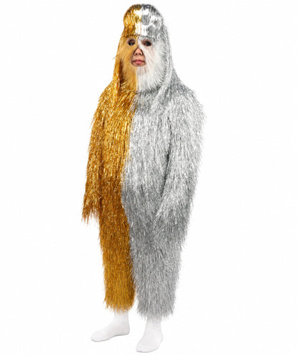 HPO Teen Extreme Hairy Two Part Costume Bundle & Mask Set - Full-Body Hair Suit Extra-Long Costume Wig for Halloween, Cosplay & Parties - Multiple Color Options