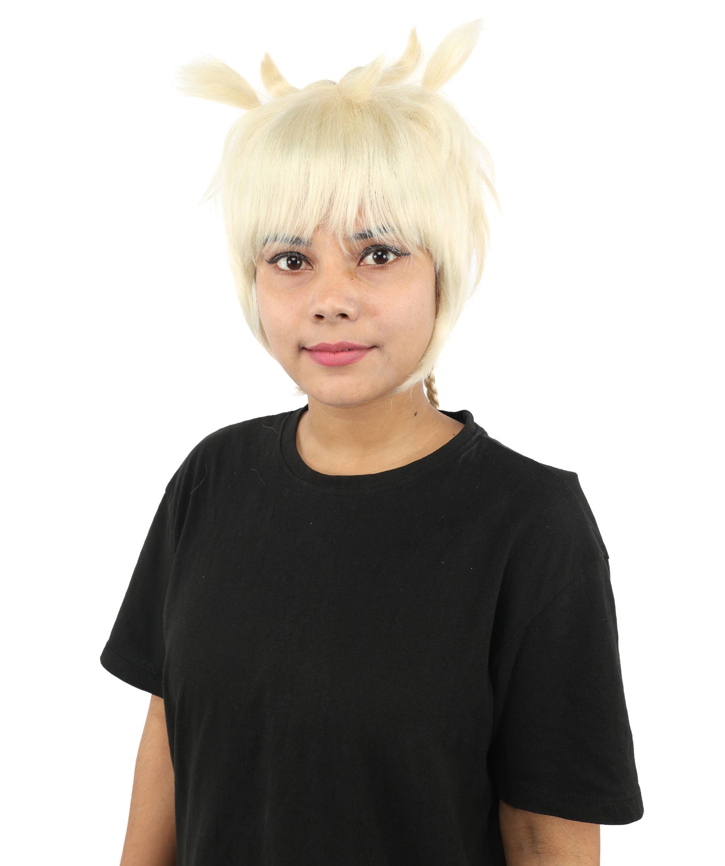 HPO Adult Women's Animal Ear Braided Wig | Multiple Color Options | Synthetic fiber, short bob with sculpted ears and long micro-braids, breathable base | Party, Halloween, theater, drag, performance, costume events