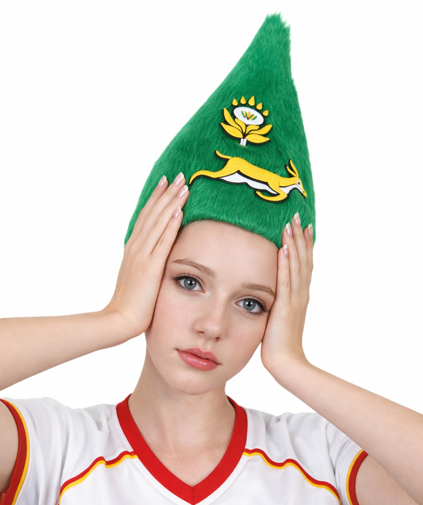 South Africa Flag Troll Wig | National Pride Green Sport Wig | Premium Breathable Capless Cap