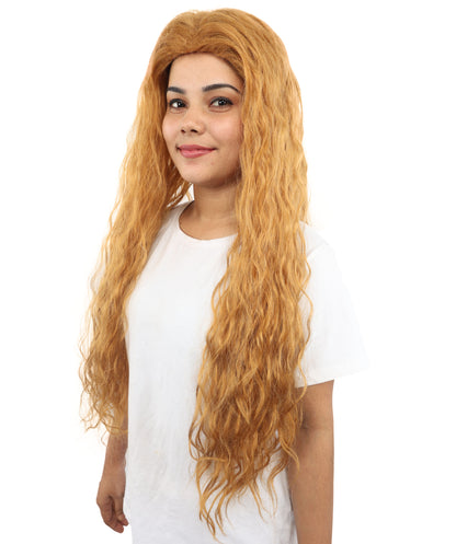 HPO Women's Colombian Pop Star Inspired Wig | Extra Long Wavy Blonde Hairpiece with Layers | Synthetic Wig for Cosplay, Halloween, Parties, Stage & Roleplay