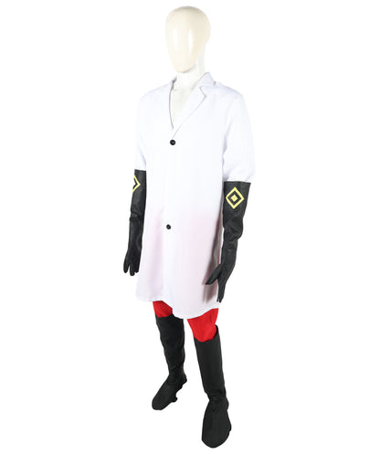 HPO Adult Men's  Multicolor Evil Scientist Costume | Goggles & Lab Coat | Halloween Cosplay & Themed Events