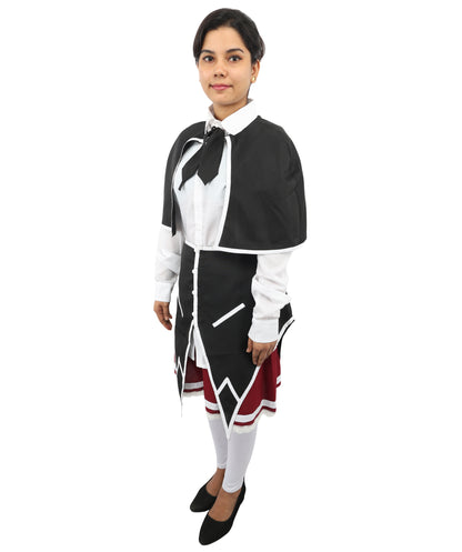 HPO Women's Anime Manga Series Protagonist Red Uniform Costume Set, Suitable for Halloween, Flame-retardant Synthetic Fabric