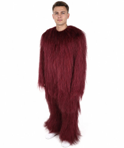 HPO Unisex Extreme Hairy Person Costume, Mask and Bundle - Full-Body Hair Suit Extra-Long Ash Brown Costume Wig for Halloween, Cosplay & Parties