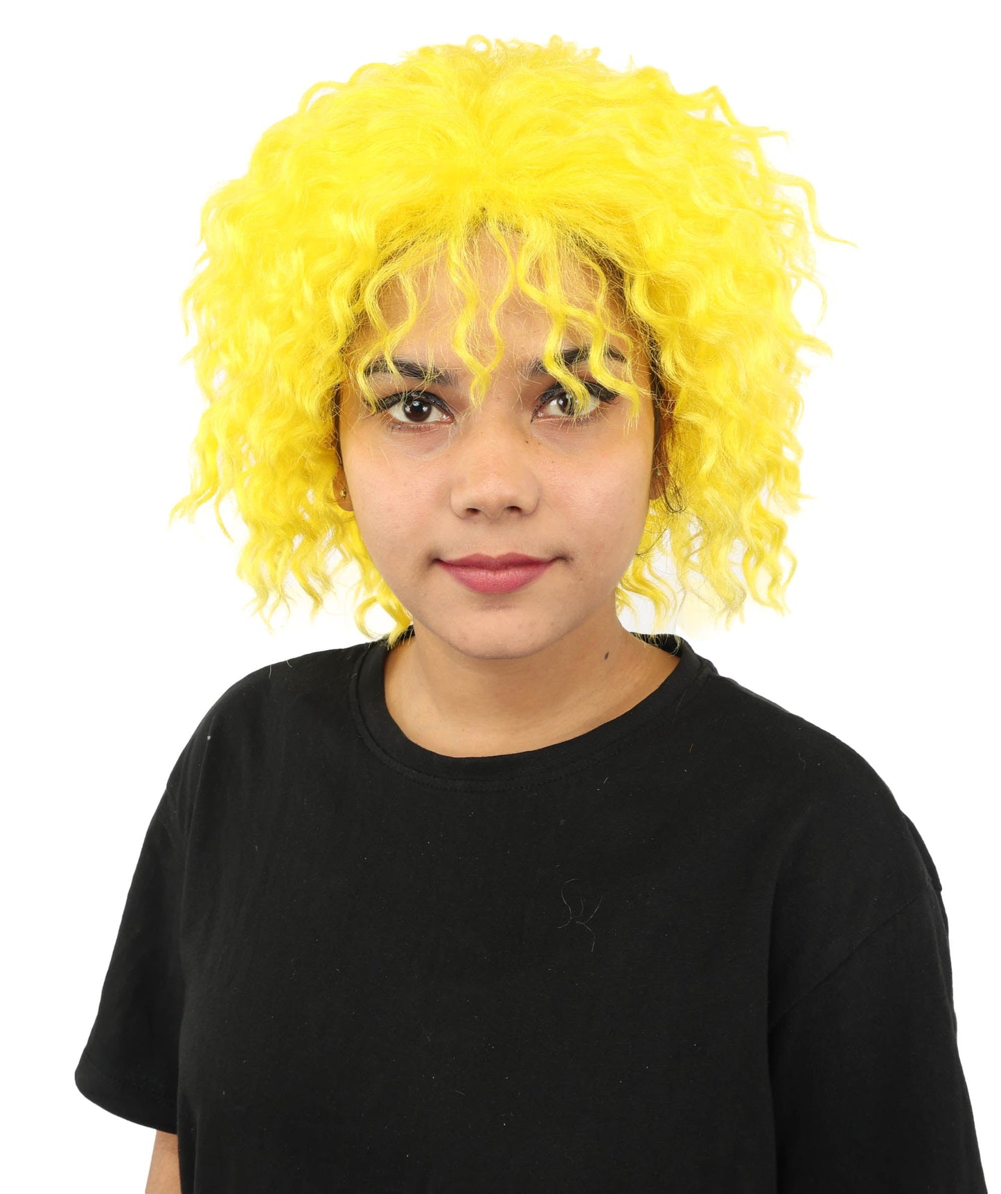 HPO Adult Women's Messy Teased Spiky Multicolor Wig | Curly Two-tone vibrant hue, create of synthetic fiber, extreme textured volume, breathable capless base | Party, Halloween, theater, drag, performance, costume events