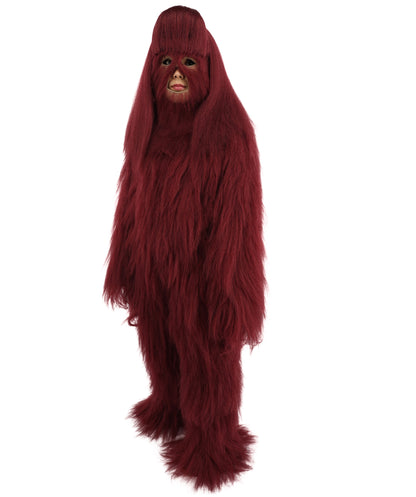 HPO Teen Extreme Hairy Person Costume Bundle & Mask Set - Full-Body Hair Suit Extra-Long Costume Wig for Halloween, Cosplay & Parties - Multiple Color Options