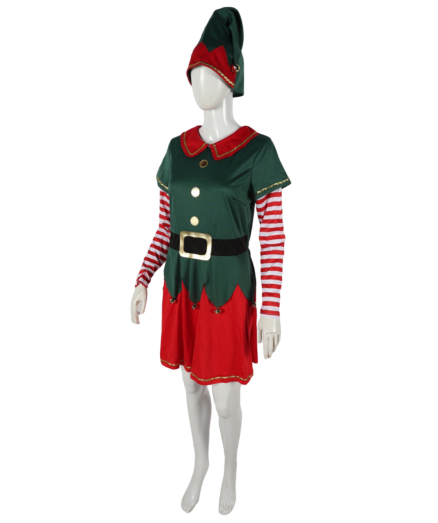 HPO Adult & Teen Women’s Inflatable Elf Costume | Red & Green Christmas Outfit | Holiday Party, Cosplay & Themed Event Costume