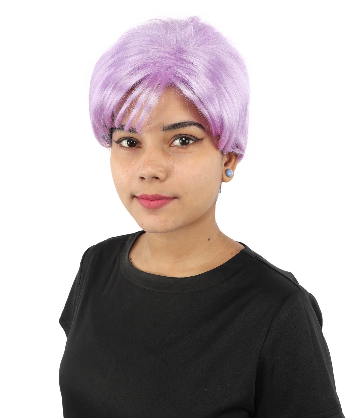 HPO Adult Women’s Short Black Wig | 10 Inch, Sleek and Smooth Bob Hairpiece | Ideal for Cosplay, Costume, and Themed Events