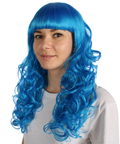 HPO Women's Wig for Fancy Anti-Hero Girl | Long Curly Party Ready Fancy Halloween Wigs | Premium Breathable Capless Cap