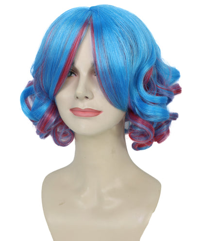 Women's Short Curly Multicolor Wig – Vibrant Synthetic Fiber for Festivals, Anime Conventions, and Halloween Parties Breatheble Capless Cap
