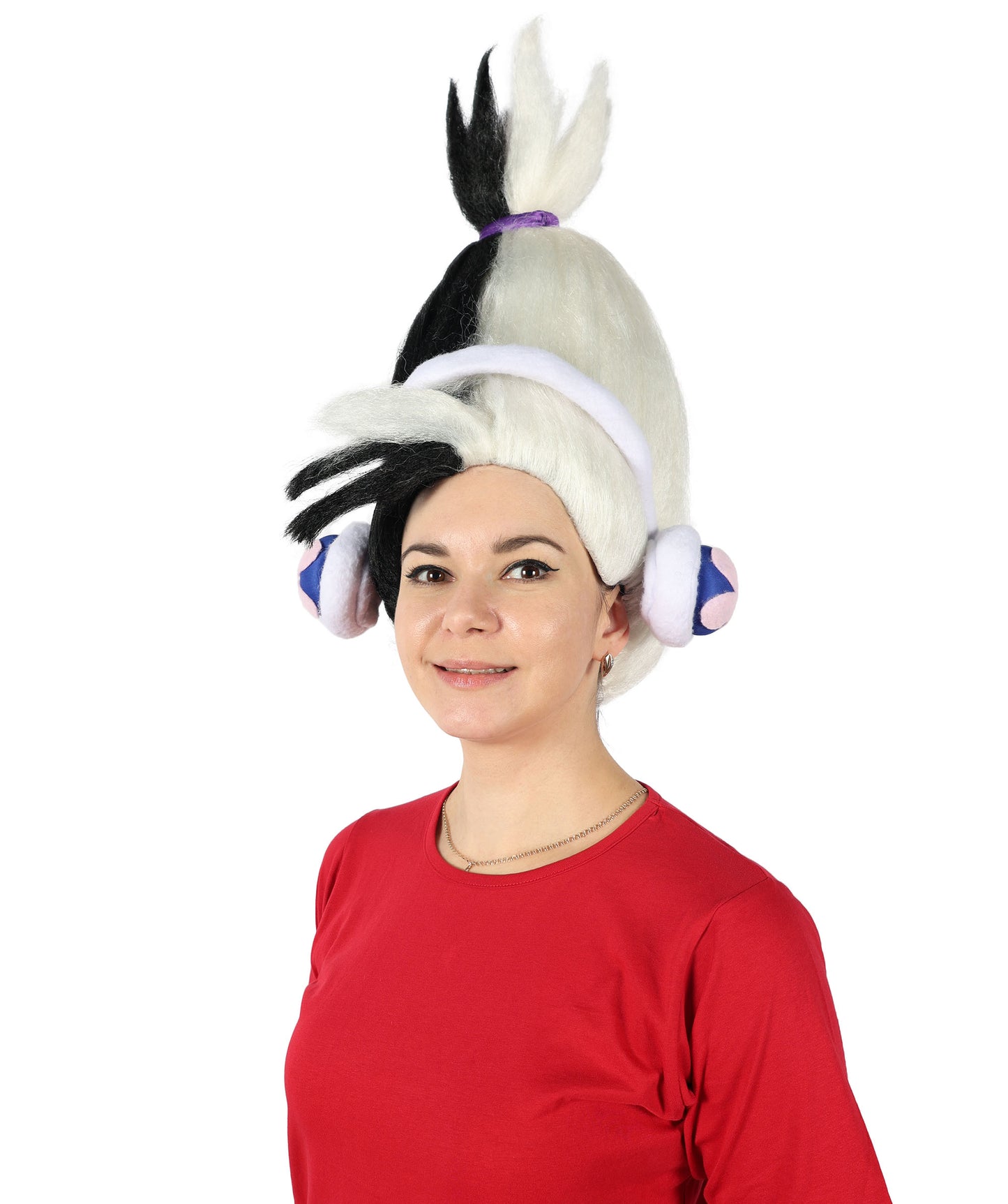 DJ Suki | Multiple color option Ponytail Updo Wig and White Costume Headphones