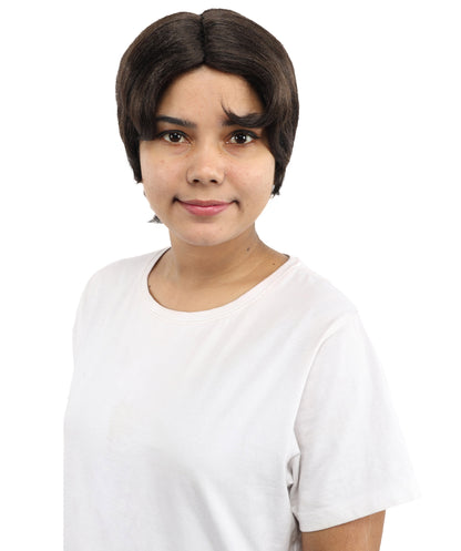HPO Women’s 10-Inch Short Brown Wig | Celebrity Hairpiece for Costume, Cosplay, and Themed Parties | Sleek and Modern Hairpiece for Versatile Looks