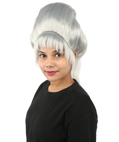 HPO Adult Women's Avant-Garde Bouffant Wig | Multiple Color Options | Create of synthetic fiber, massive smooth updo with micro bangs, breathable base | Party, Halloween, theater, drag, performance, costume events