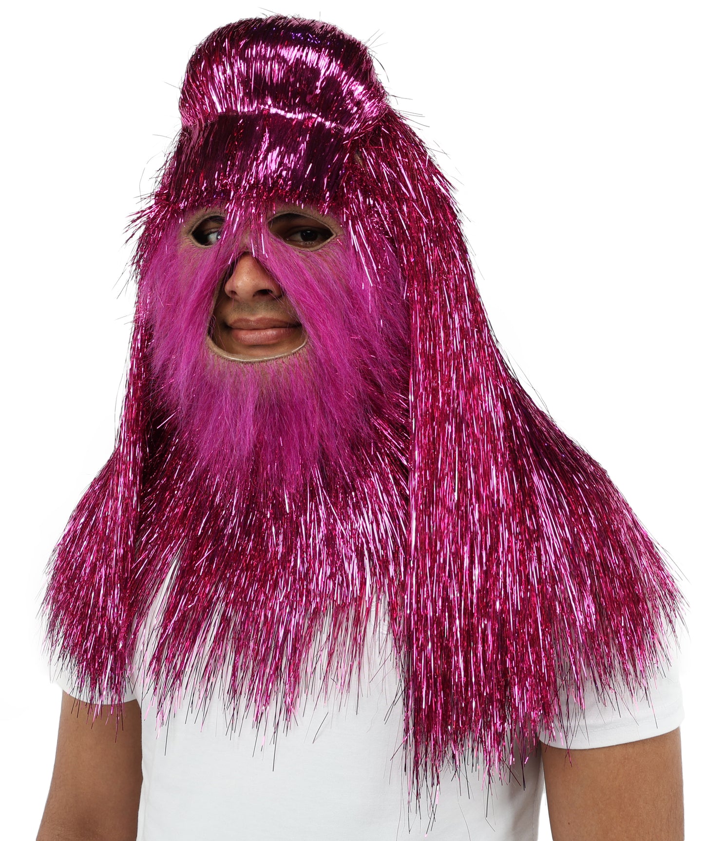 HPO UnisexTinsel Hairy Costume, Bundle & Mask Set | Full-Body Suit & Matching Mask | Long Hair Funny Costume for Halloween, Performers, Cosplay & Mascots | Multicolor Options