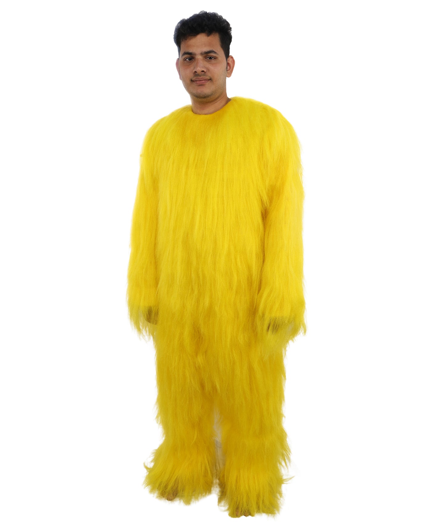 HPO Unisex Extreme Hairy Person Costume, Mask and Bundle - Full-Body Hair Suit Extra-Long Ash Brown Costume Wig for Halloween, Cosplay & Parties