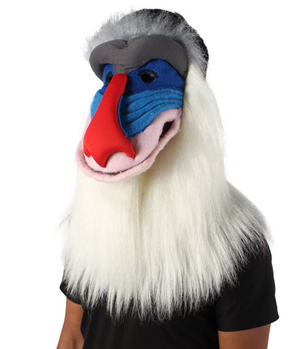 HPO Unisex Large Old Mandrill Monkey Mask | Best for Halloween | Flame-retardant Synthetic Fiber