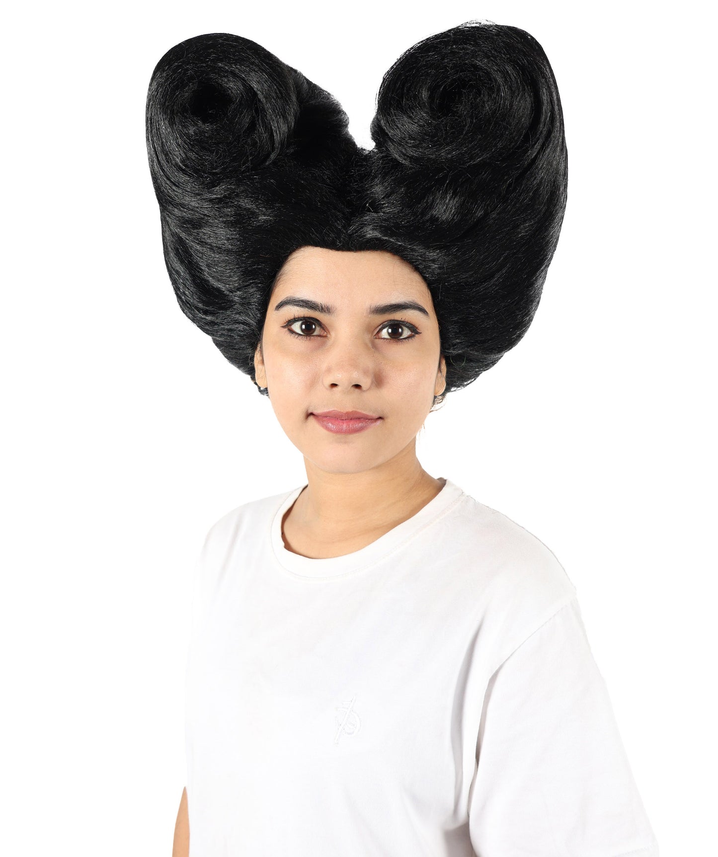 Women’s Supermodel Horn-shaped White Hair Updo Full Wig I Perfect for Halloween I Flame-retardant Synthetic Fiber