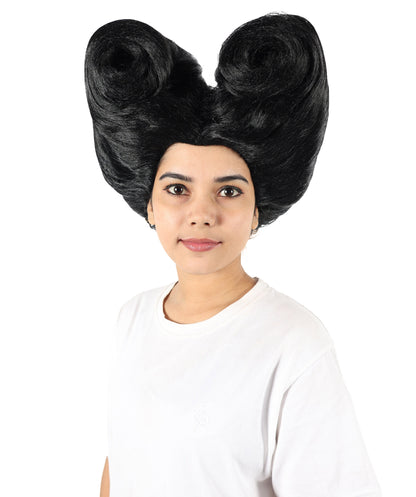 Women’s Supermodel Horn-shaped White Hair Updo Full Wig I Perfect for Halloween I Flame-retardant Synthetic Fiber