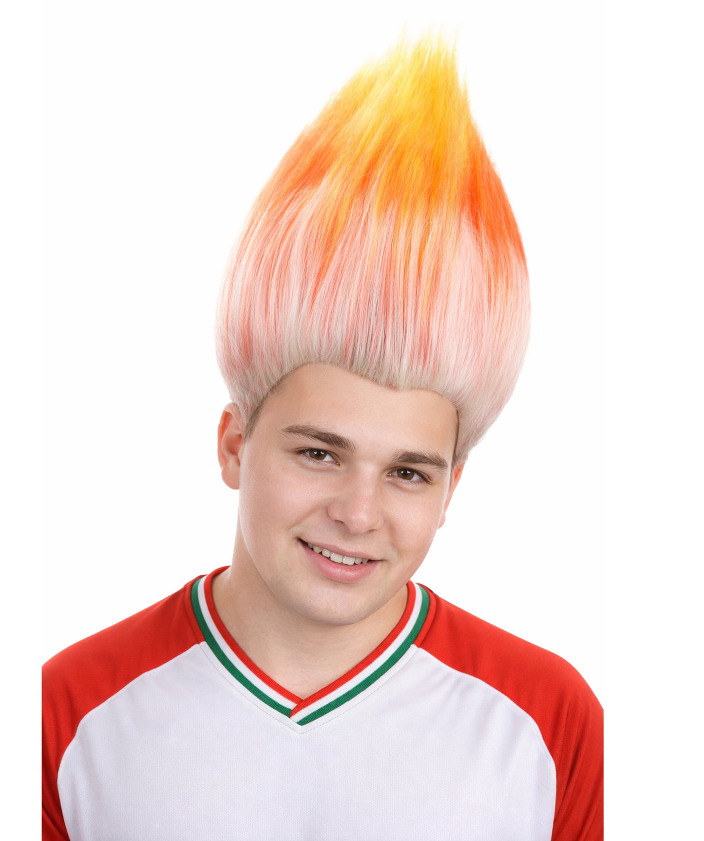 Unisex Adult & Kids Wig | Trolls Orange & White Wig | Premium Breathable Capless Cap