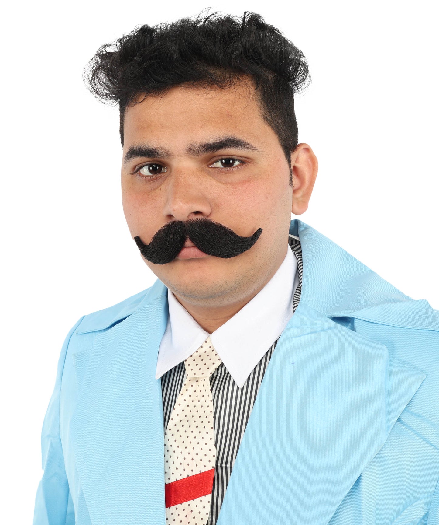 Men's Hook Style Moustache Set | Black Fancy Facial Hair