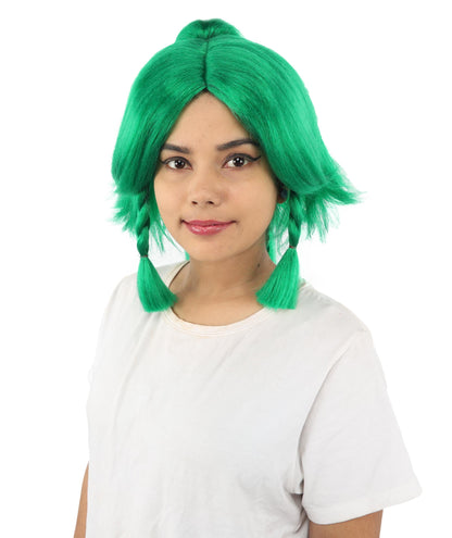 HPO Adult Women's Alien Nature Spirit Hair | Multiple Color Options | Soft Textured Bob with Beaded Braids, Heat Resistant Synthetic Fiber & Breathable Mesh | Halloween, Fantasy Roleplay, Themed Party, Theater & Carnival