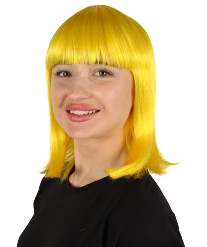 HPO Women's Shoulder Length Bob Wig Collection | Straight Halloween Wig Multiple Color Option | Premium Breathable Capless Cap