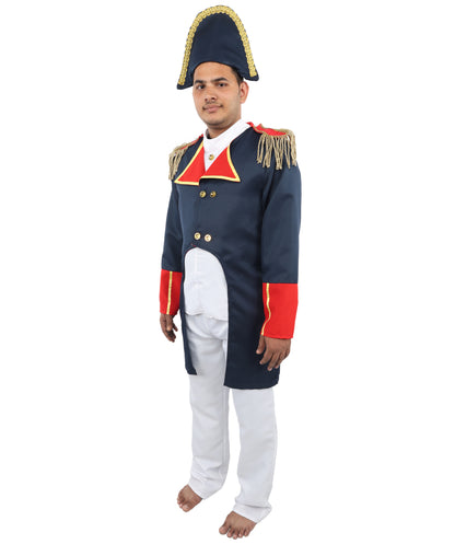 HPO Men’s Military Emperor Style Costume - Formal Command Ornate Jacket | Event Appearance for Theme Nights, Performances