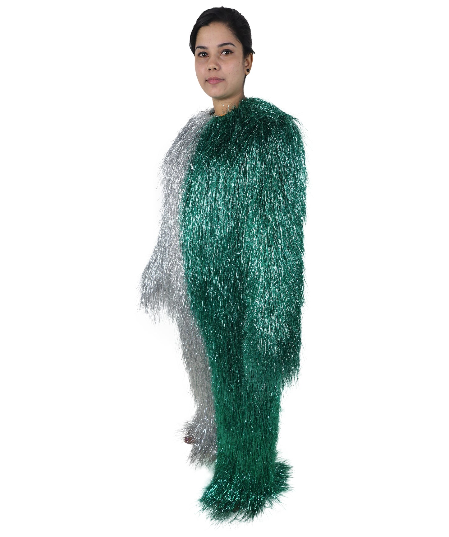 HPO Teen Extreme Hairy Two Part Costume Bundle & Mask Set - Full-Body Hair Suit Extra-Long Costume Wig for Halloween, Cosplay & Parties - Multiple Color Options