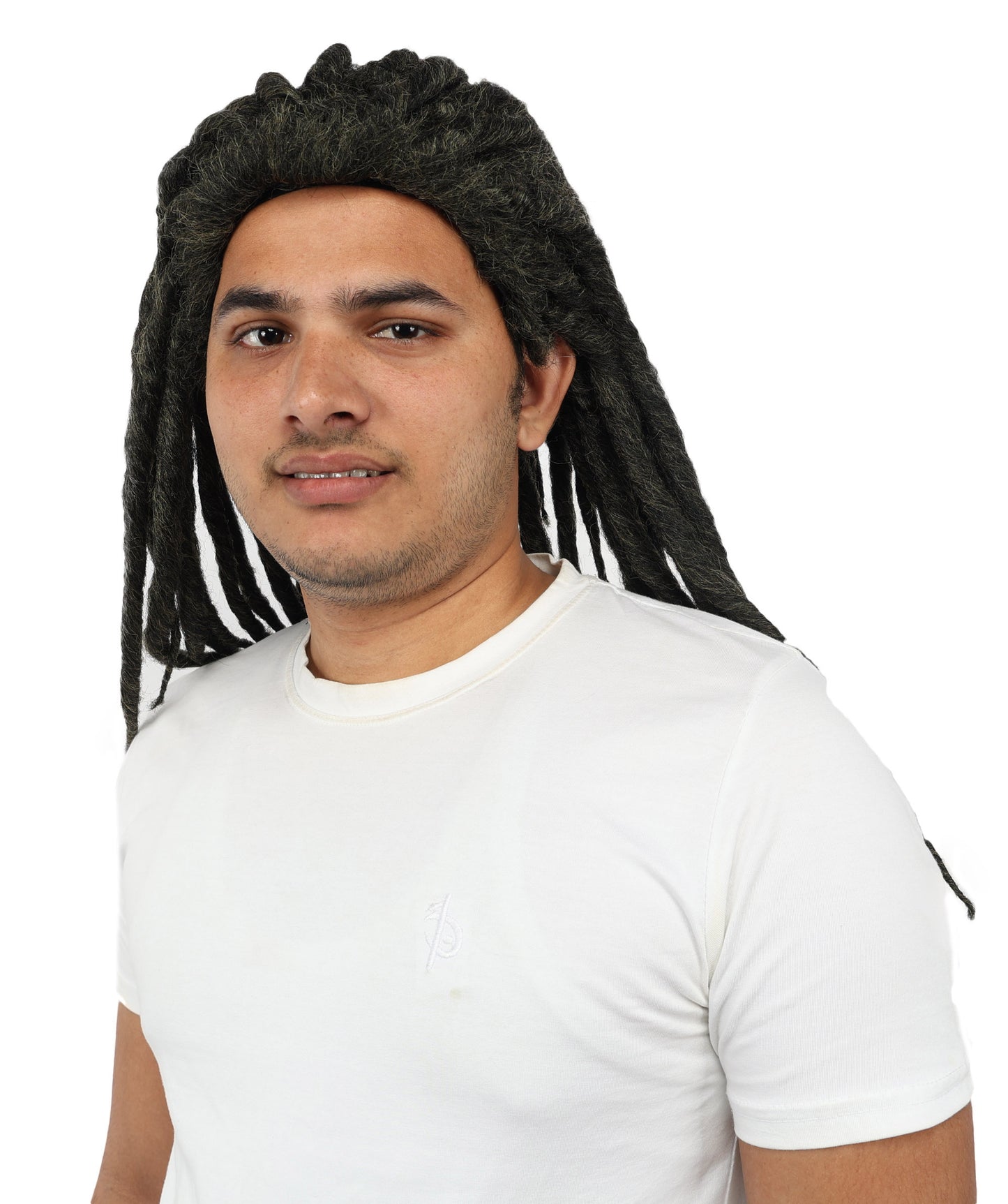 HPO Men's Fantasy Black Tribal Wig | Long Black Synthetic Hair with Adjustable Cap for Cosplay, Themed Events, Halloween, Stage & Roleplay