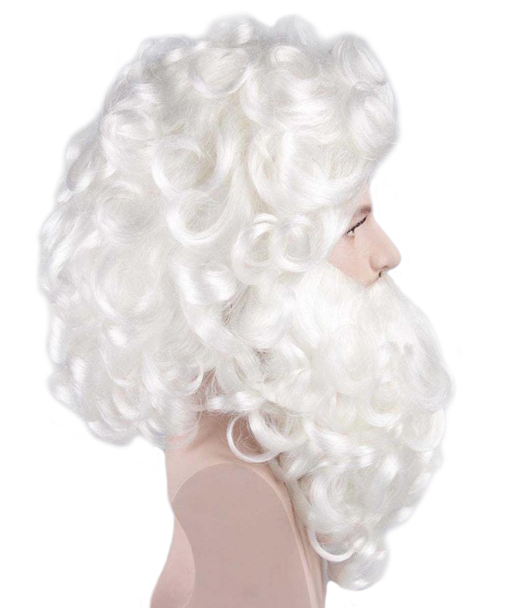 Father Christmas Wig and Beard Set | Premium Breathable Capless Cap