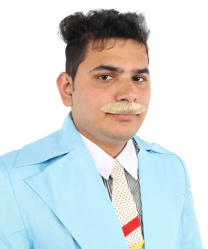 HPO | Premium Human Facial Hair Golden Mustache For Men | Multiple Colors Option