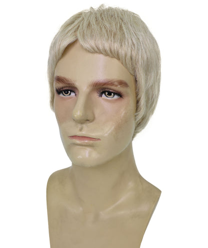Men’s Short Blonde Buzz Cut Wig | Rapper Inspired Synthetic Hairpiece | Halloween, Stage Performance & Party  Wig