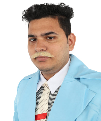 Men's Human Hair Moustache | Facial Hair Multiple Colours Option | HPO