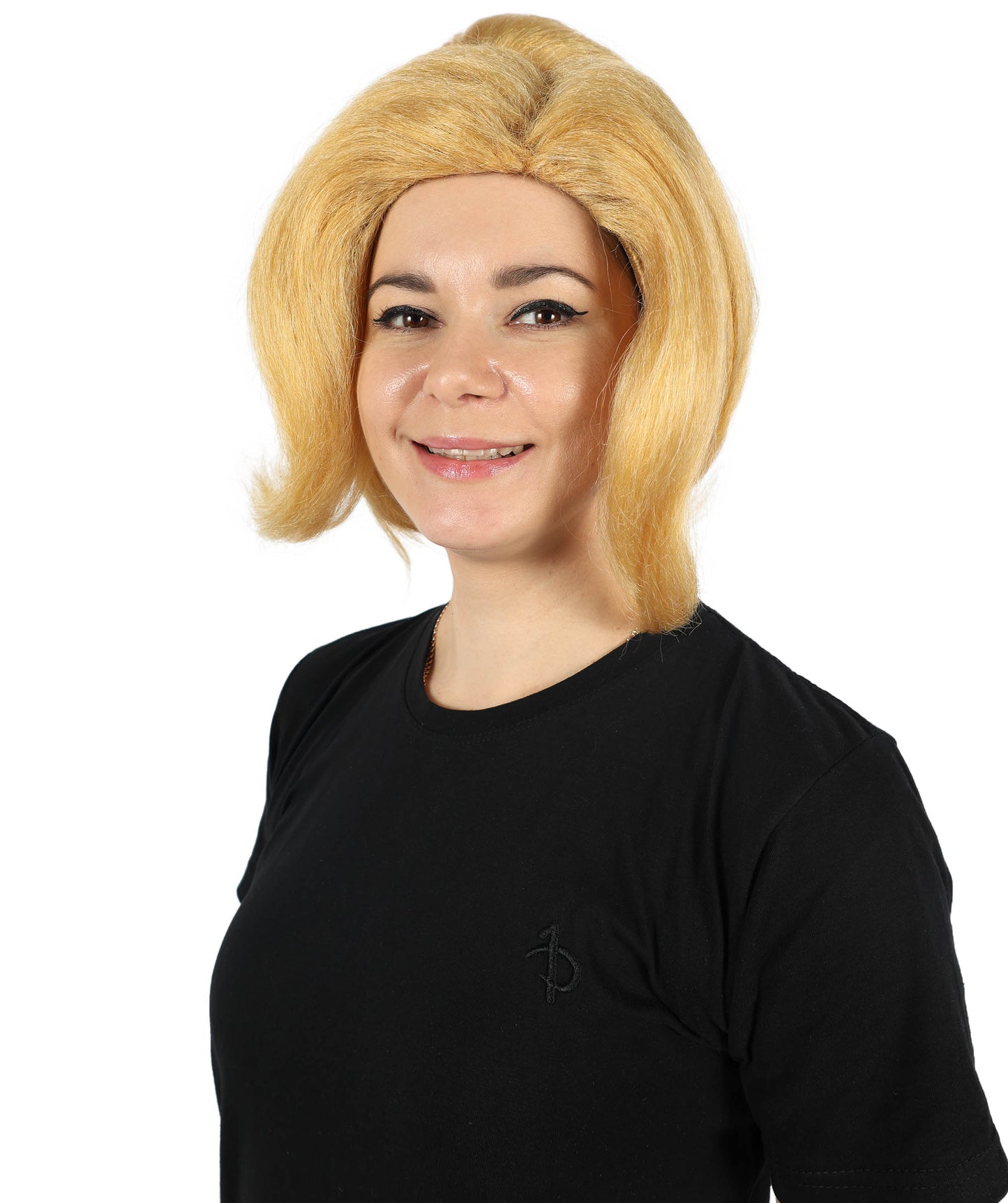 HPO Women’s New Light Blonde Medium Straight Wavy Pigtail Cosplay Wig | Anime Hair Wig for Women | Perfect for Cosplay Themed Parties and Halloween, Adjustable & Comfortable Fit